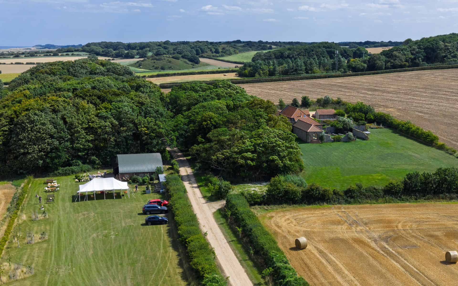 The Hangar events space at Barn Drift, Norfolk